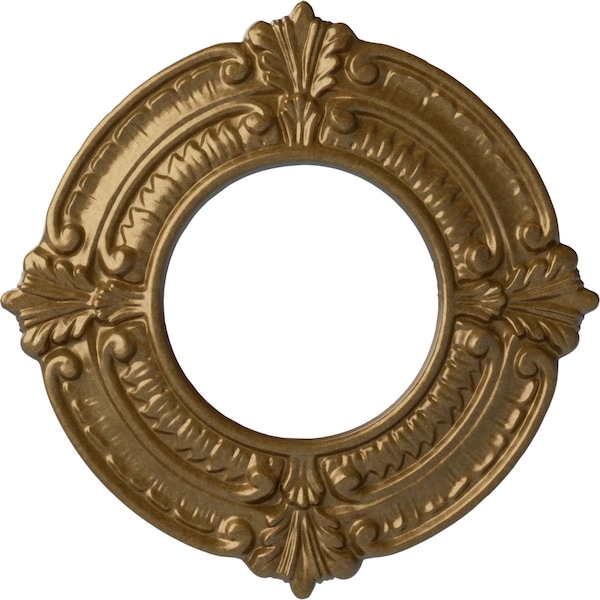 Ekena Millwork Benson Ceiling Medallion (Fits Canopies up to 4 1/8"), 9"OD x 4 1/8"ID x 5/8"P, Pale Gold CM09BNPAS - main